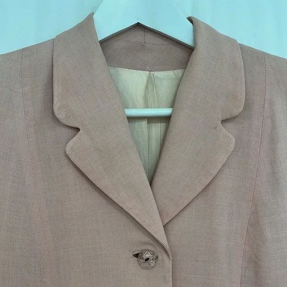 Vintage 1930s pink cotton gabardine jacket, medium - Picture 2 of 6